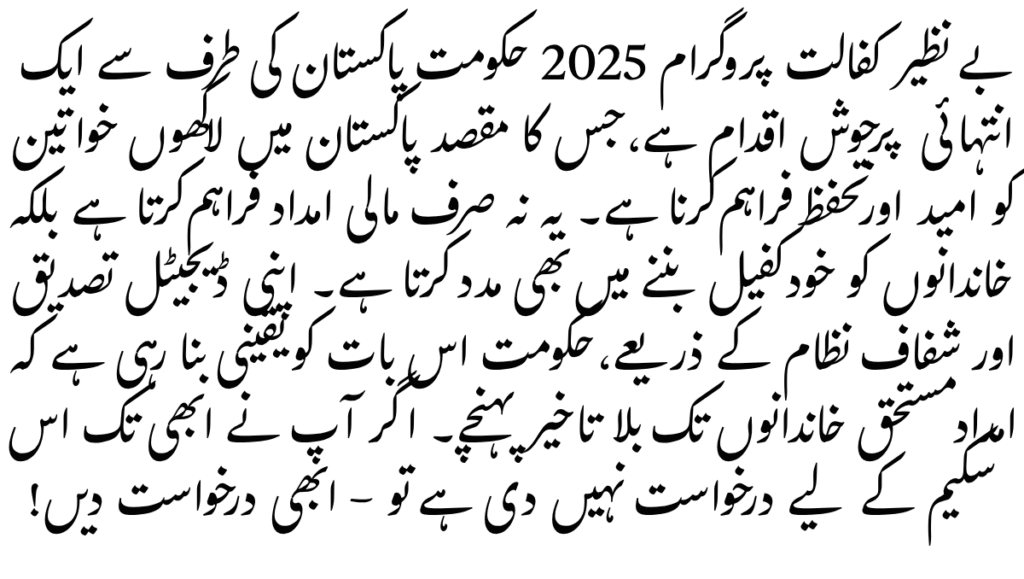 Benazir Kafaalat Program 2025: Comprehensive Guide to Registration, Eligibility & Payment Updates